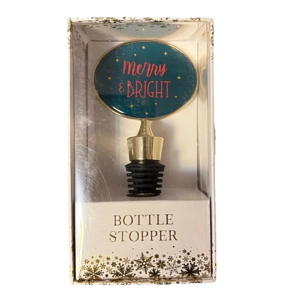 NEW Oliver & Smith Merry & Bright Wine Bottle Stopper